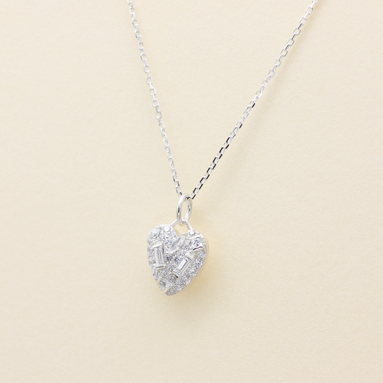 Crystallize M Heart Necklace