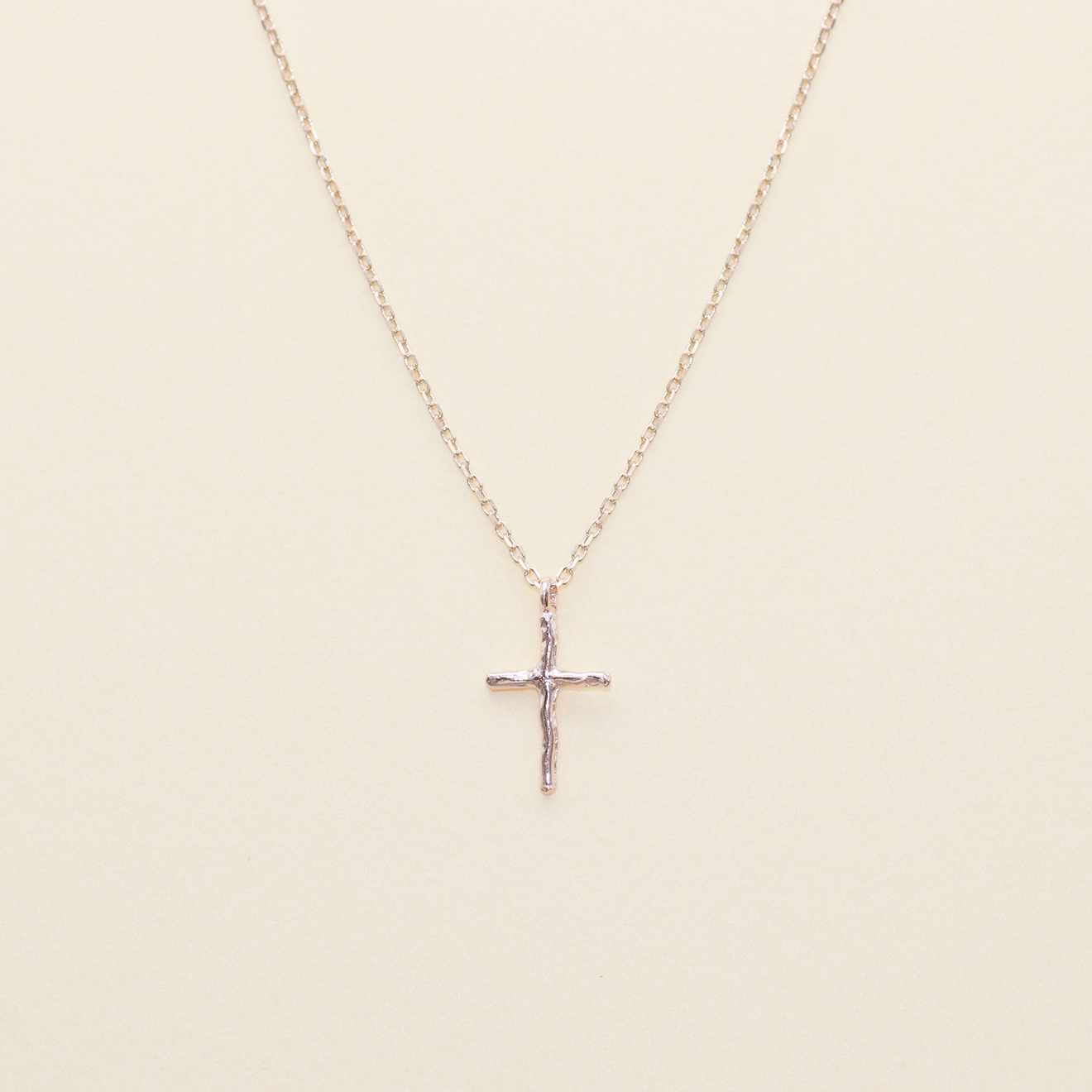 Hammered Cross Necklace 1