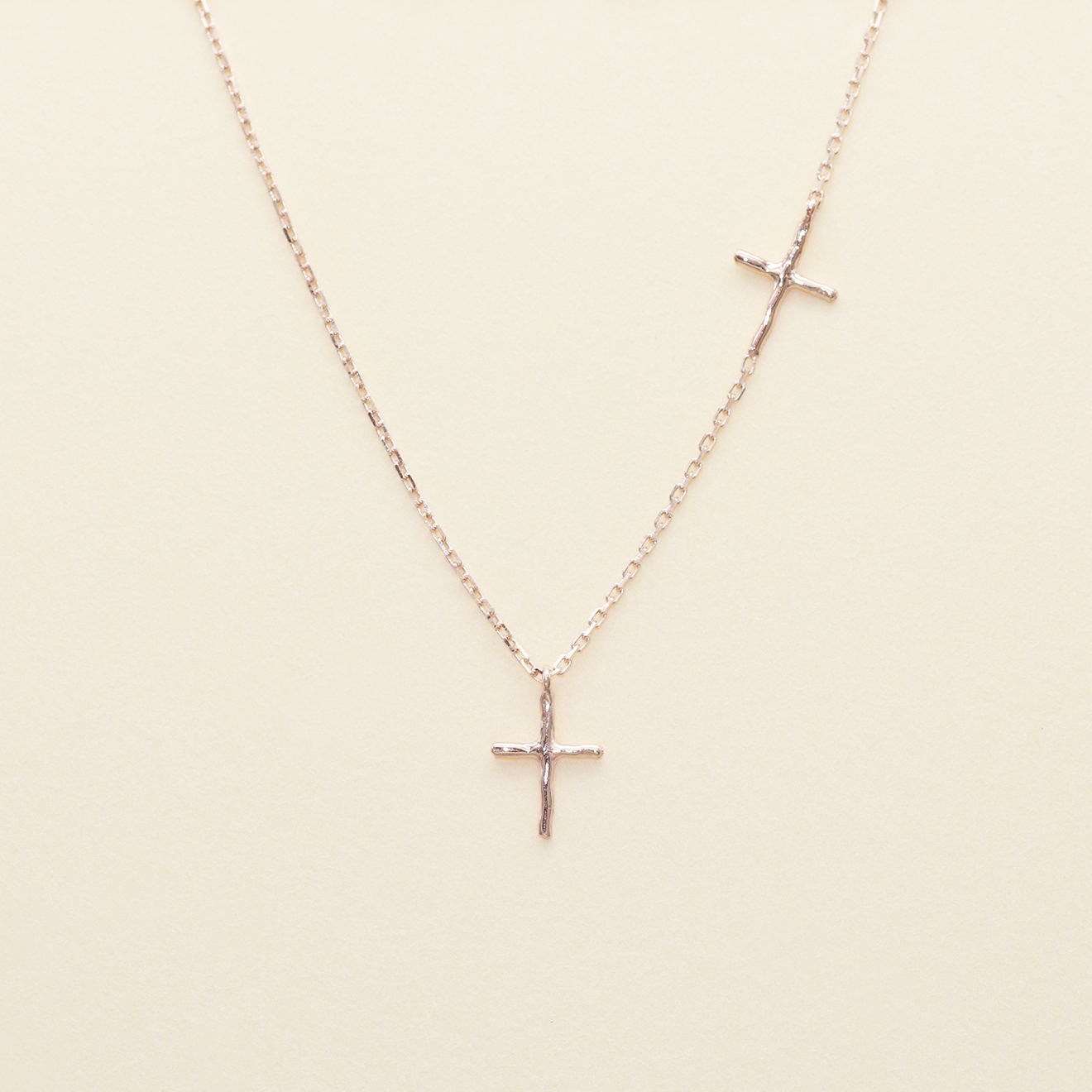 Hammered Cross Necklace 2