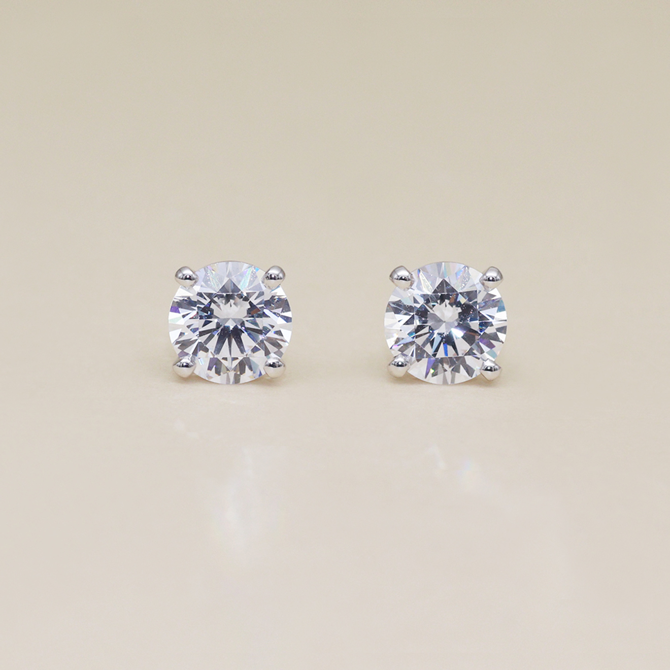 2ct(2캐럿) 4Prong Solitaire Earring_랩Dia