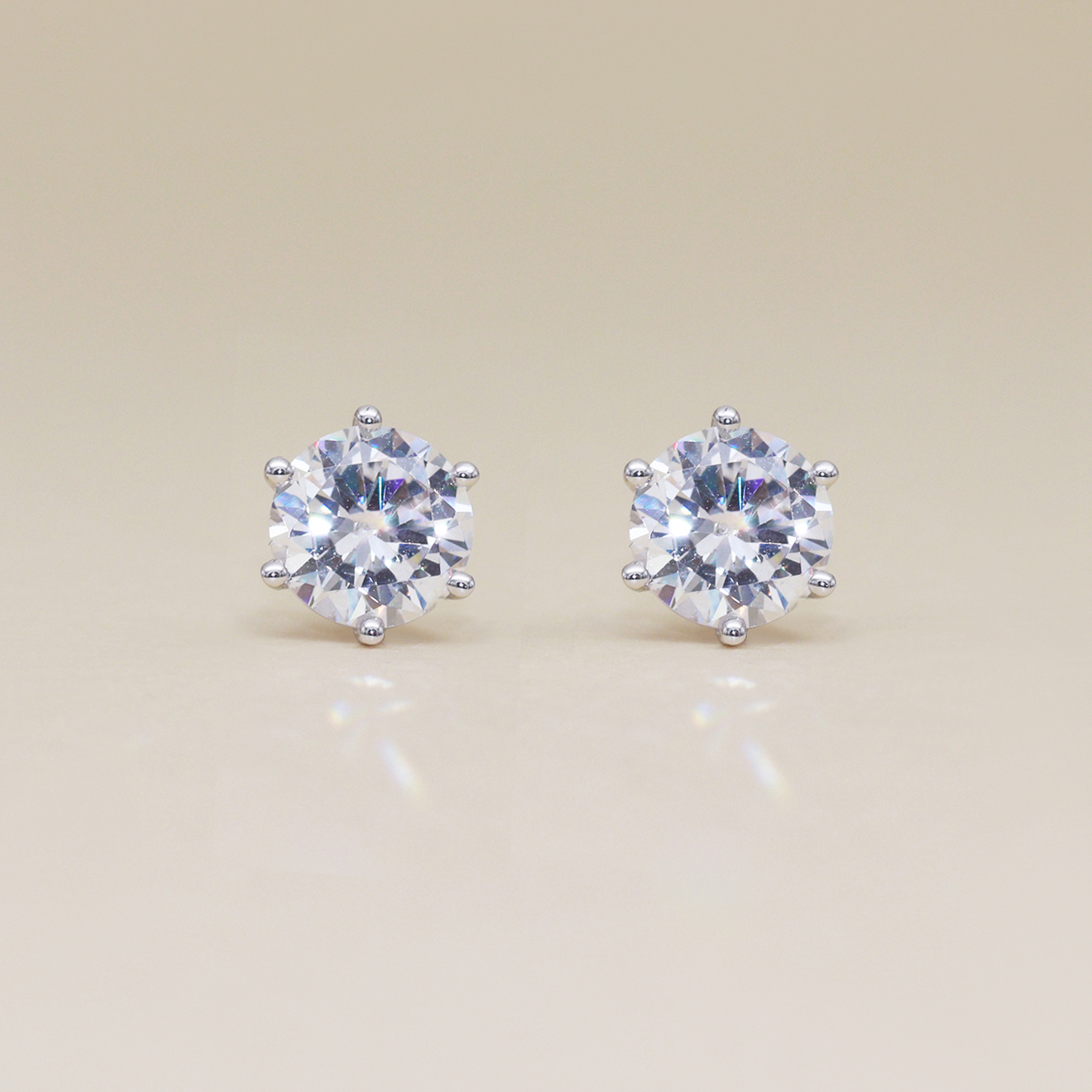 2ct(2캐럿) 6Prong Solitaire Earring_랩Dia